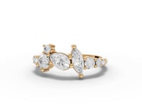 Pear & Marquise Cluster Moissanite Diamond Ring