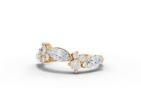 Marquise Cluster Round Moissanite Grown Diamond Ring