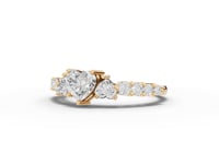 Heart Moissanite Diamond Graduated Half Eternity Ring