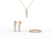 Round Geometric Eternity Lab Diamond Jewelry Set
