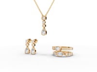 Pear & Hexagon Geometric Lab Diamond Jewelry Set