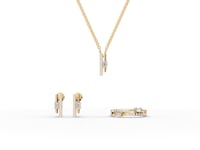 Emerald-Cut Vertical Bar Lab Diamond Jewelry Set