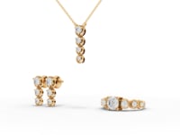 Round Bezel Drop Lab Diamond Jewelry Set
