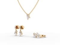 Marquise Cluster Lab Diamond Jewelry Set
