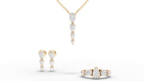 Pear-Shaped Modern Lab Diamond Statement Jewelry Set