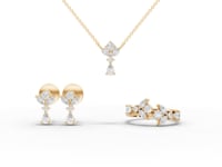 Marquise & Pear Floral Lab Diamond Jewelry Set