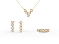 Hexagon Round Cluster Lab Diamond Pendant Necklace