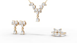 Marquise & Pear Cascade Lab Diamond Jewelry Set