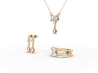 Marquise & Pear Drop Lab Diamond Jewelry Set with Y Necklace