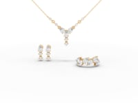 Floral Drop Lab Grown Diamond Jewelry Set