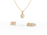 Modern Oval Swirl Lab Diamond Jewelry Set