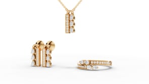 Pear & Vertical Bar Lab Diamond Jewelry Set