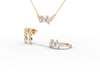 Multi Shape Cluster Lab Diamond Jewelry Set