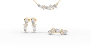 Multi Shape Cluster Lab Diamond Jewelry Set