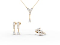 Pear & Round Statement Lab Diamond Jewelry Set