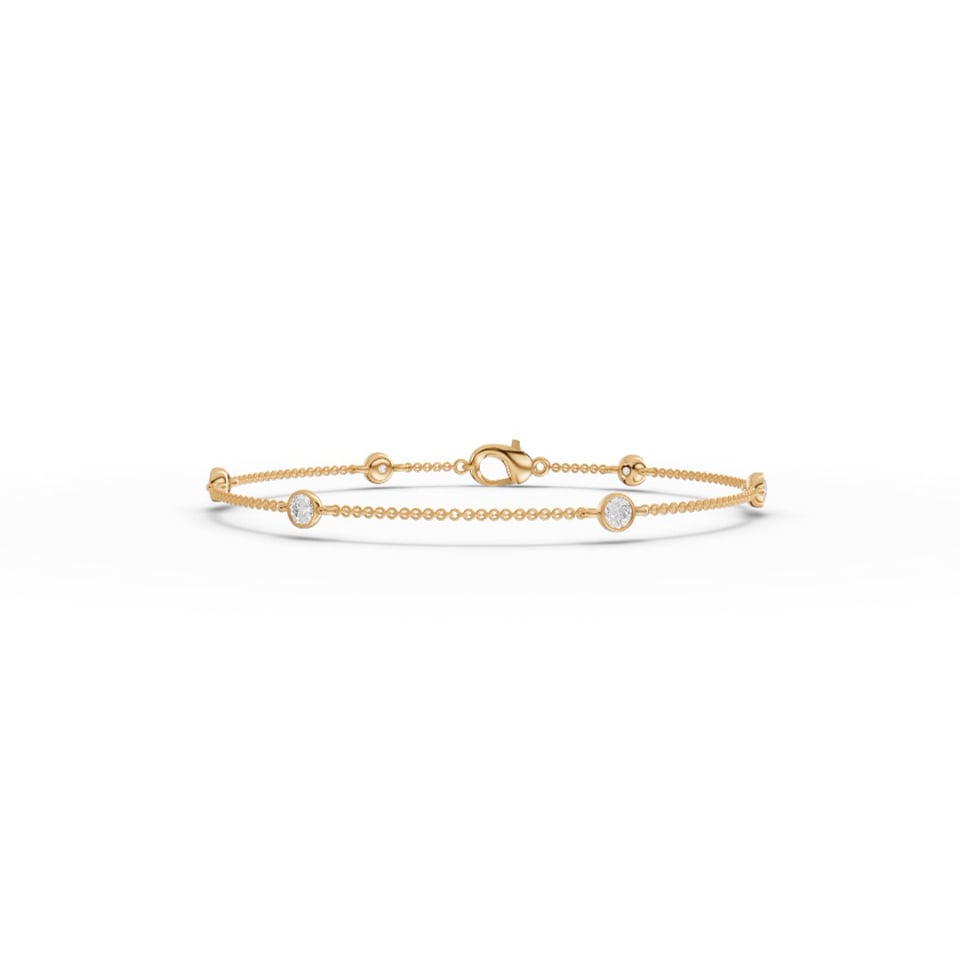 Round Bezel Moissanite Diamond Bracelet