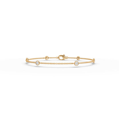 Round Bezel Moissanite Diamond Bracelet