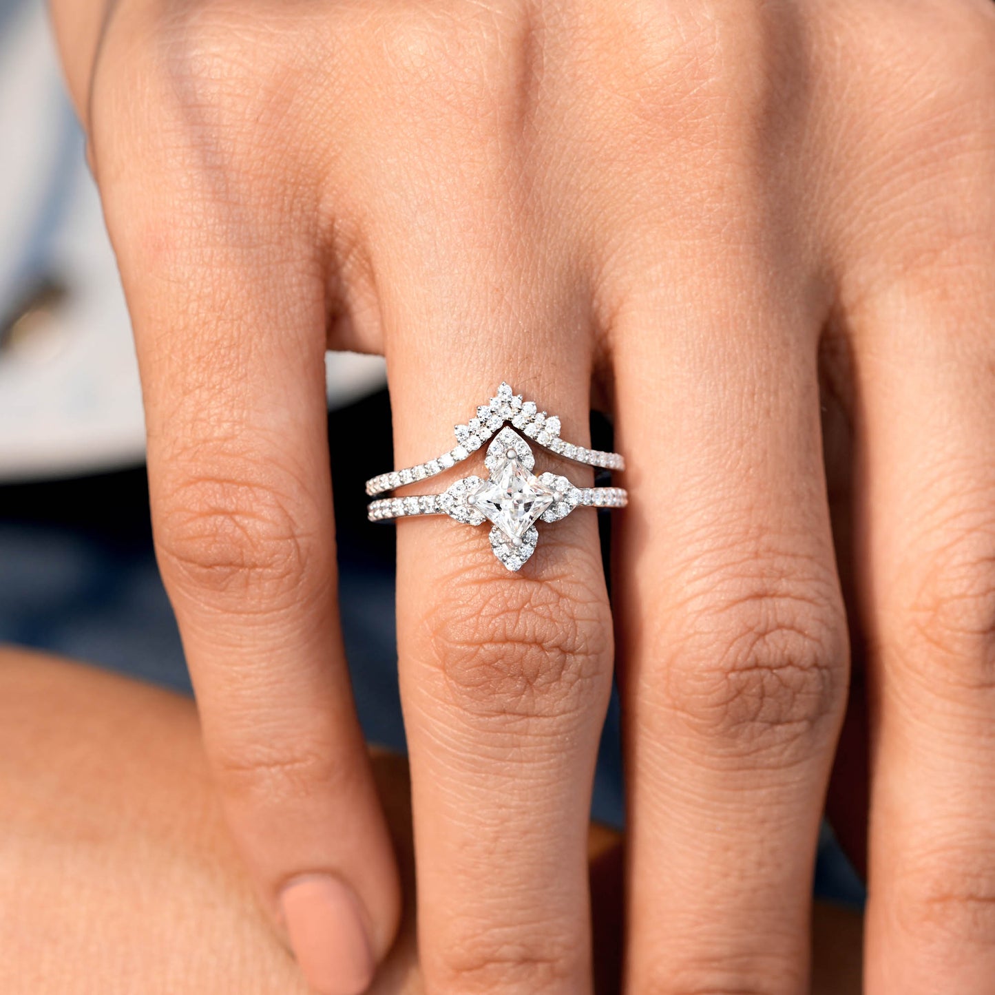 1.38 CT Round, Pear Cut Colorless Engagement Ring