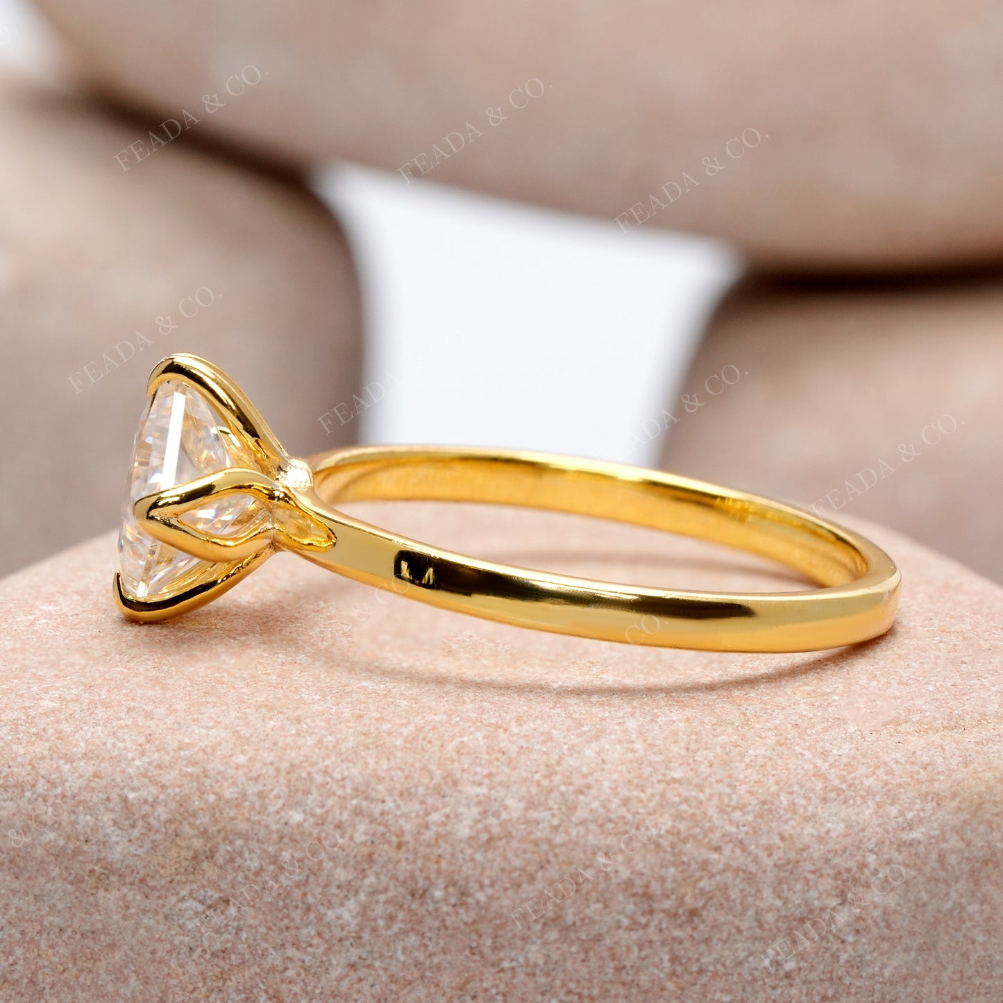 1.00 CT  Princess Cut Colorless Engagement Ring