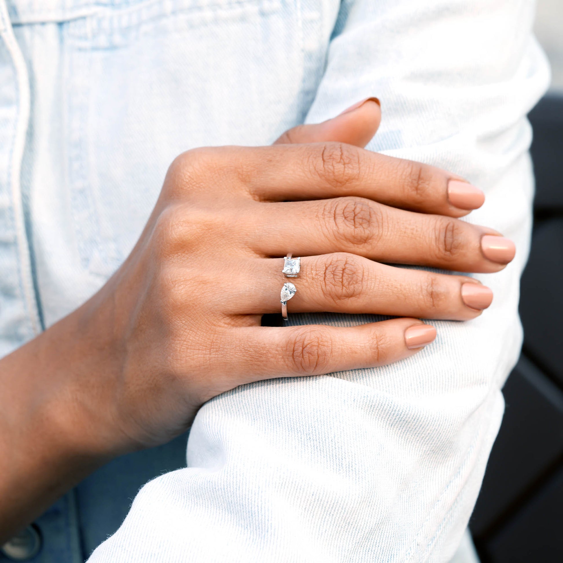 Three-Stone Lab Diamond Ring Set