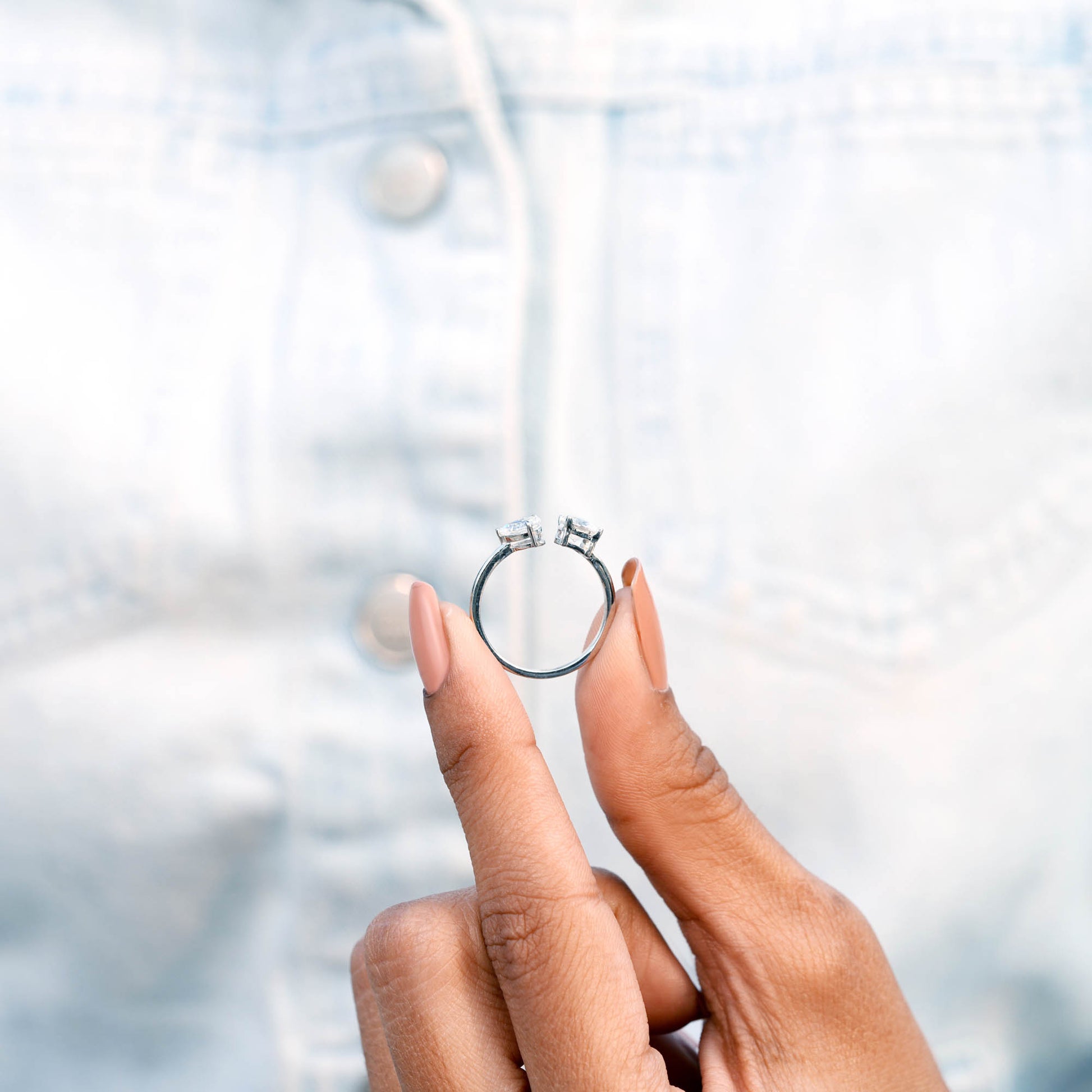 Three-Stone Lab Diamond Ring Set