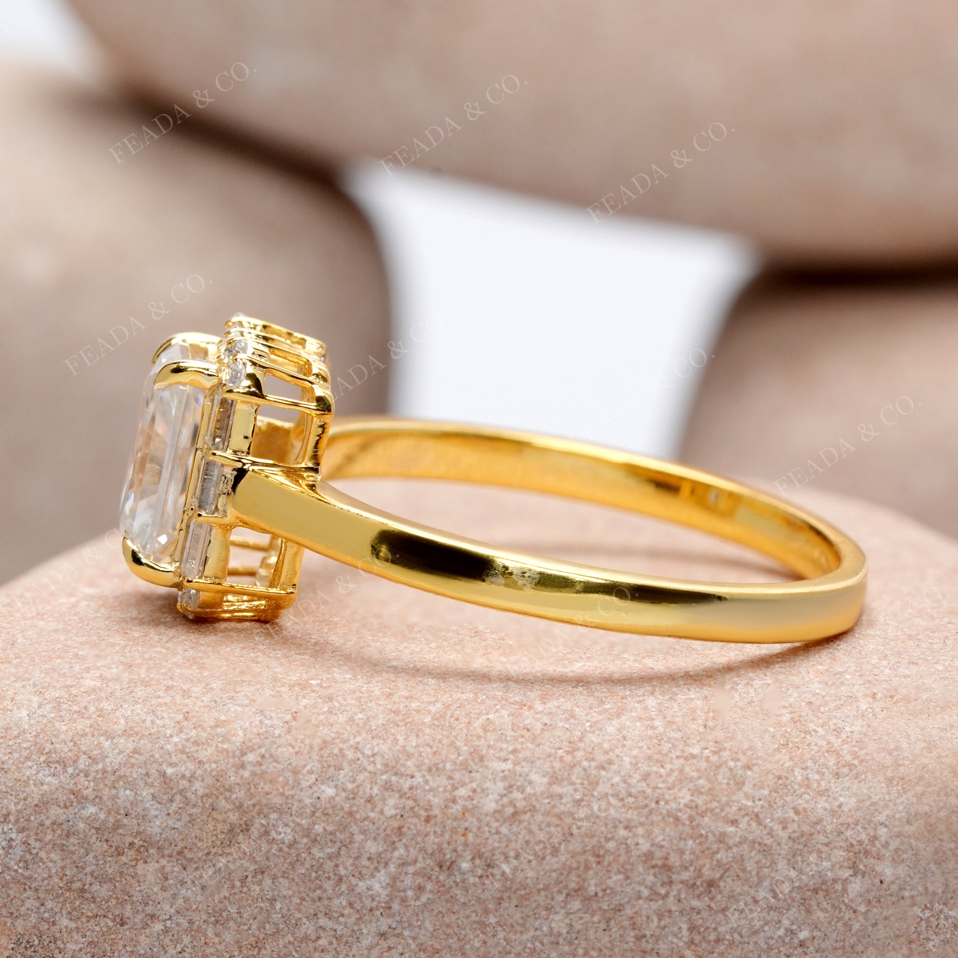 1.2 CT Round, Radiant, Baguette Cut Colorless Engagement Ring