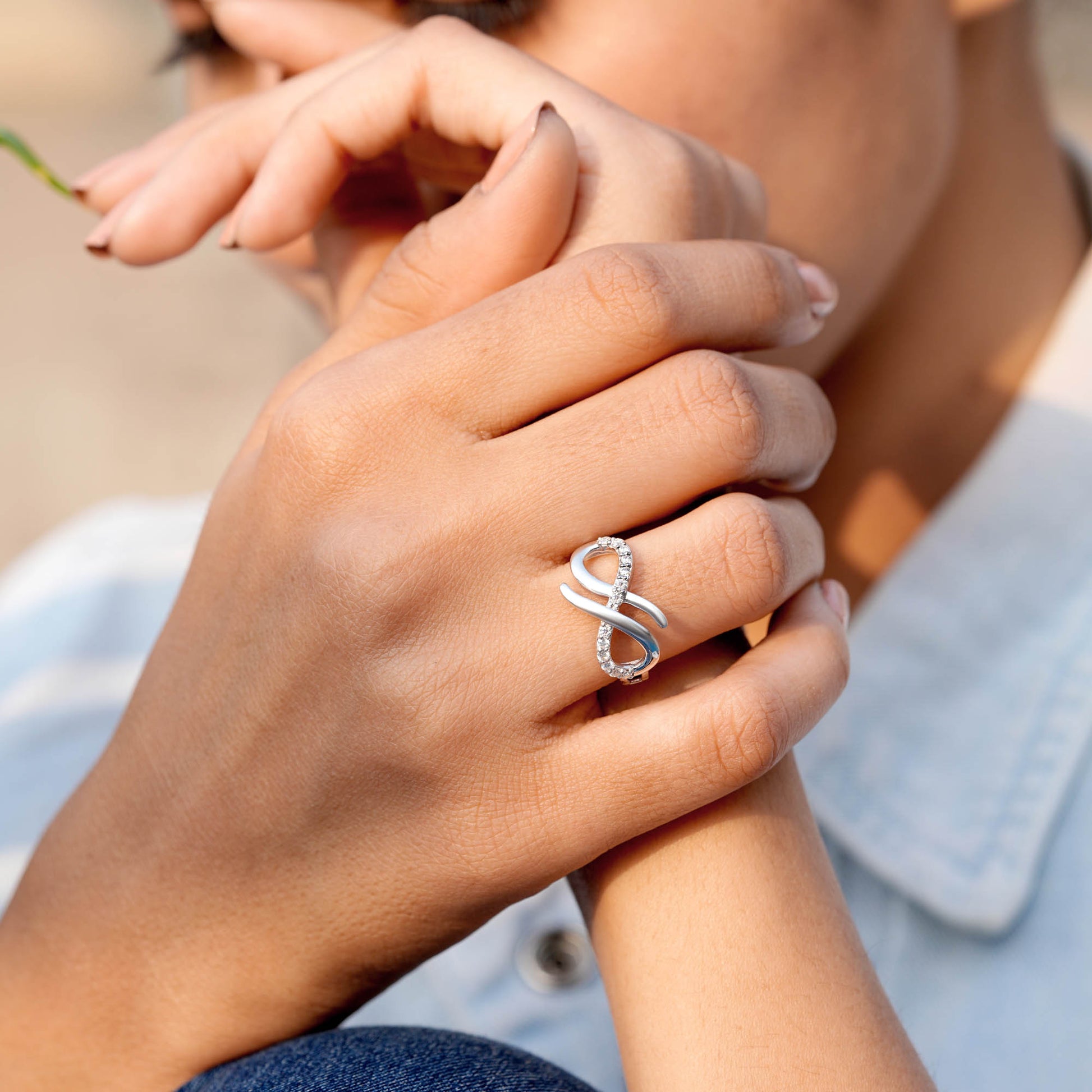 Round Moissanite Diamond Premium Infinity Fashion Ring