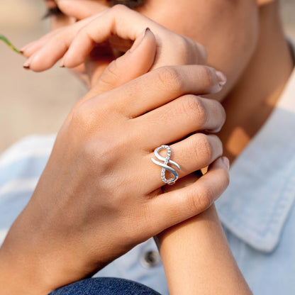 Round Moissanite Diamond Premium Infinity Fashion Ring