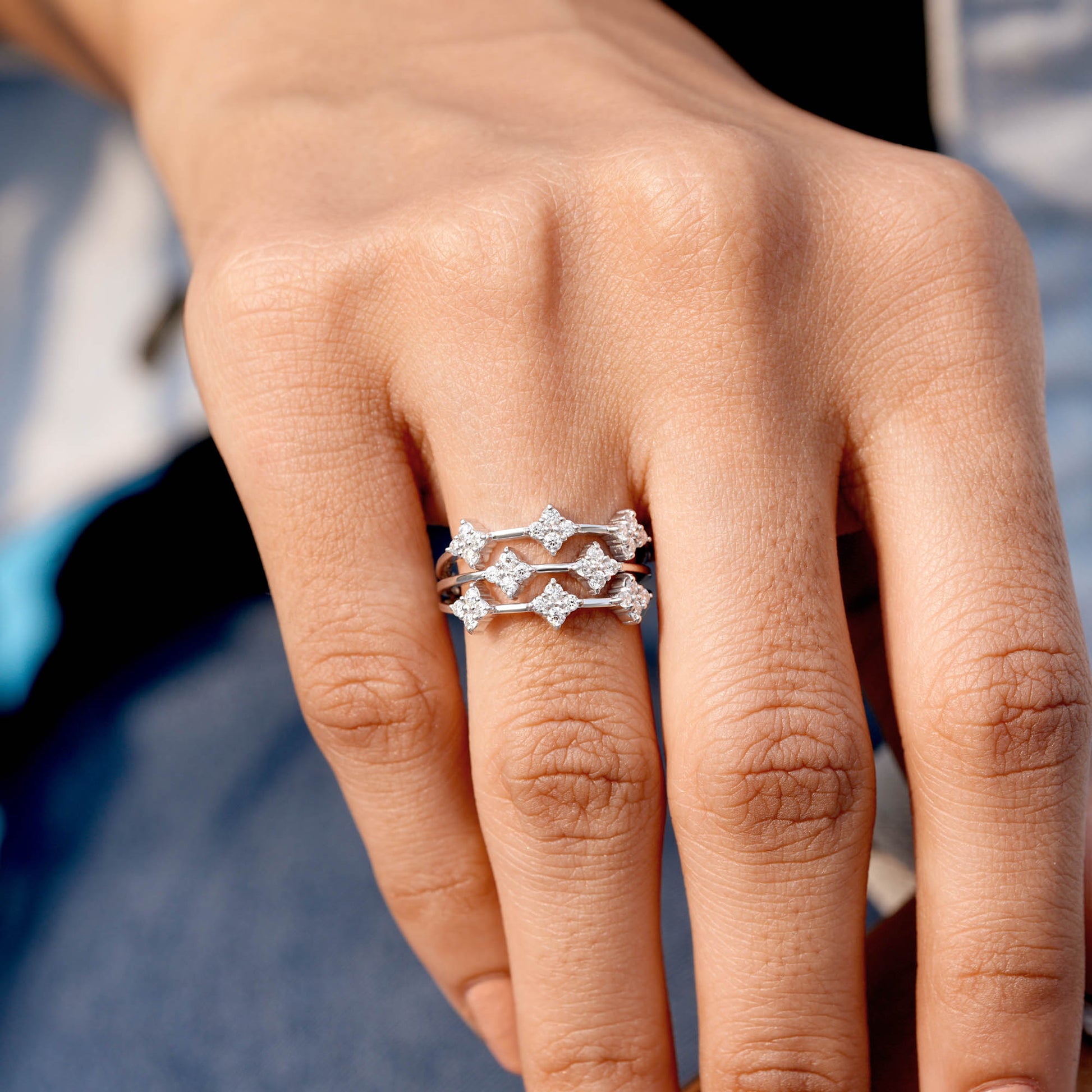 0.624 CT Round Cut Colorless Engagement Ring