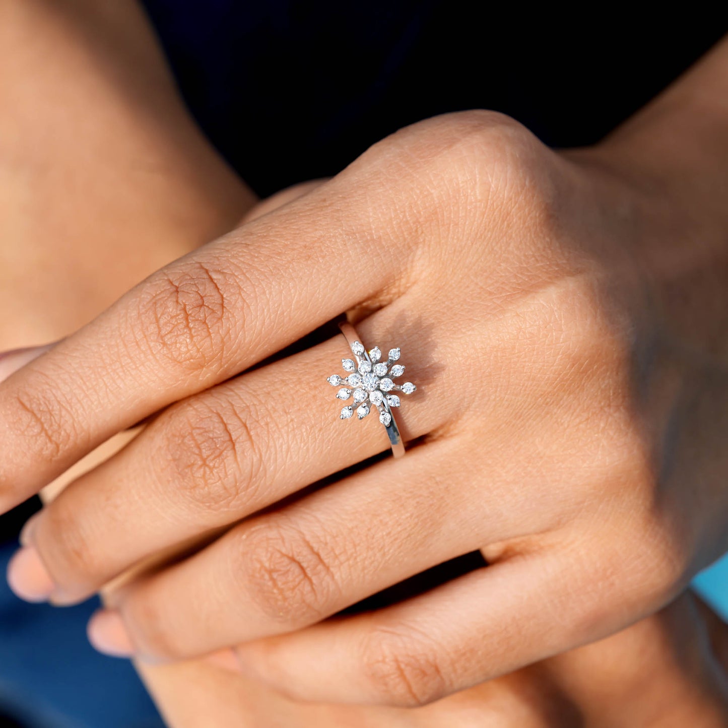 0.33CT Round Diamond Premium Snow Flake Ring