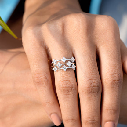 0.624 CT Round Cut Colorless Engagement Ring