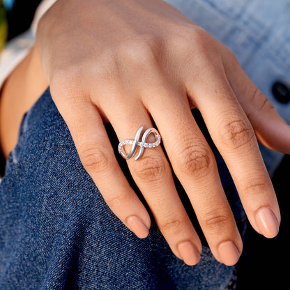 Round Moissanite Diamond Premium Infinity Fashion Ring