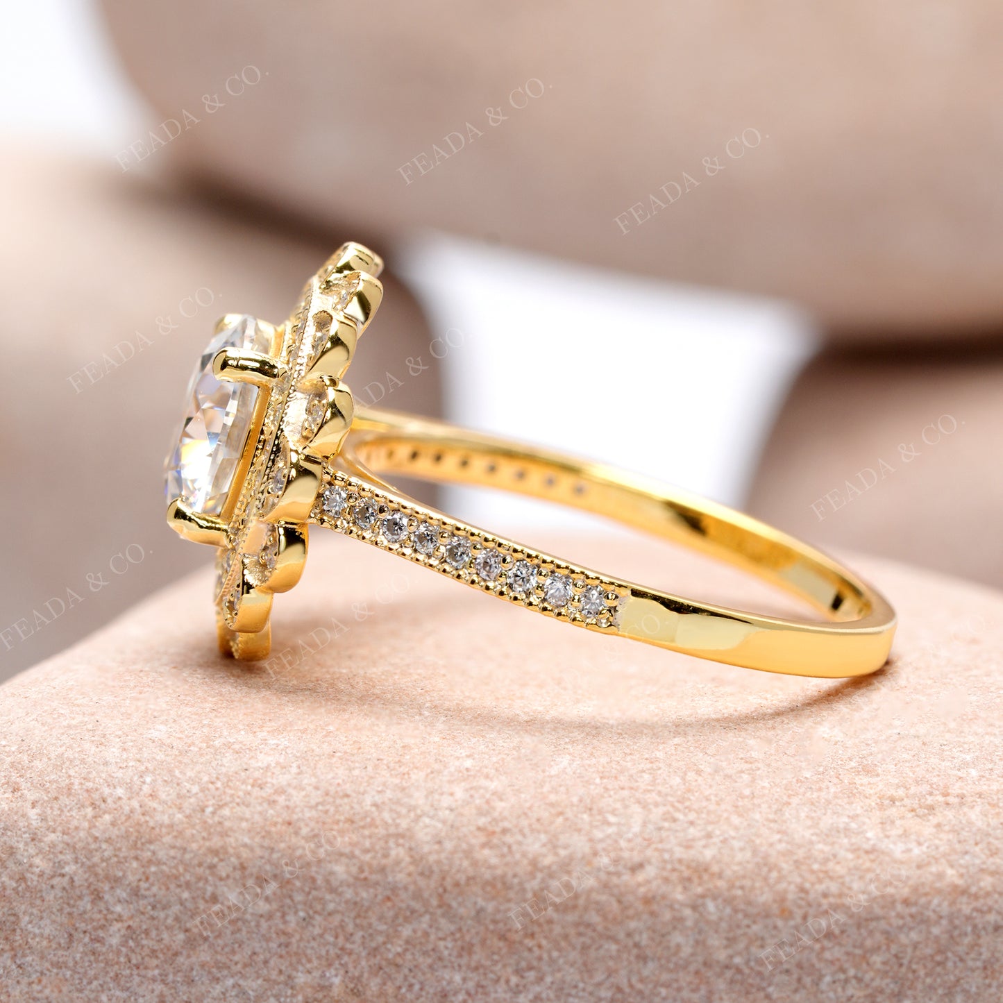 1.95 CT Round Cut Colorless Engagement Ring