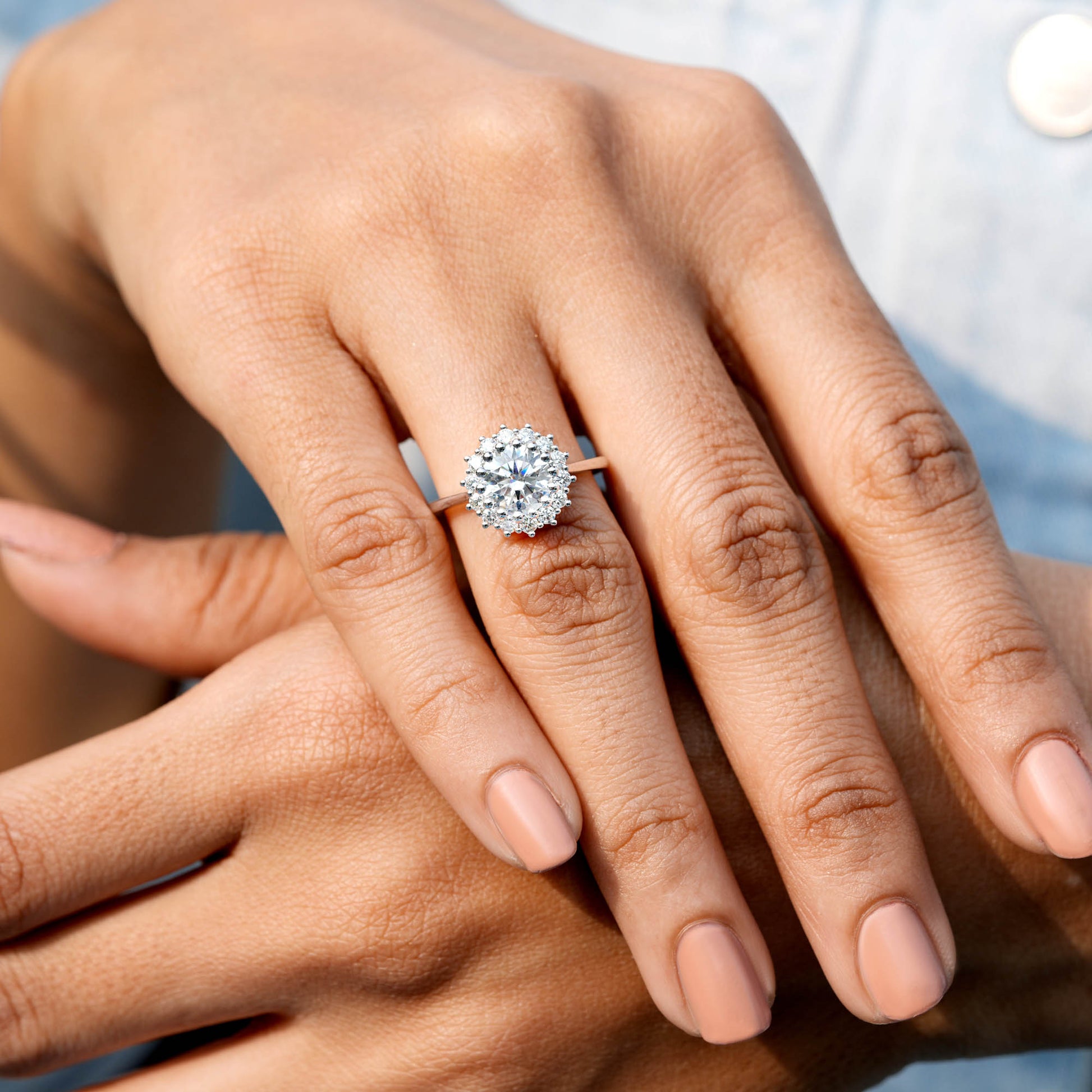 2.14 CT Round Cut Colorless Engagement Ring