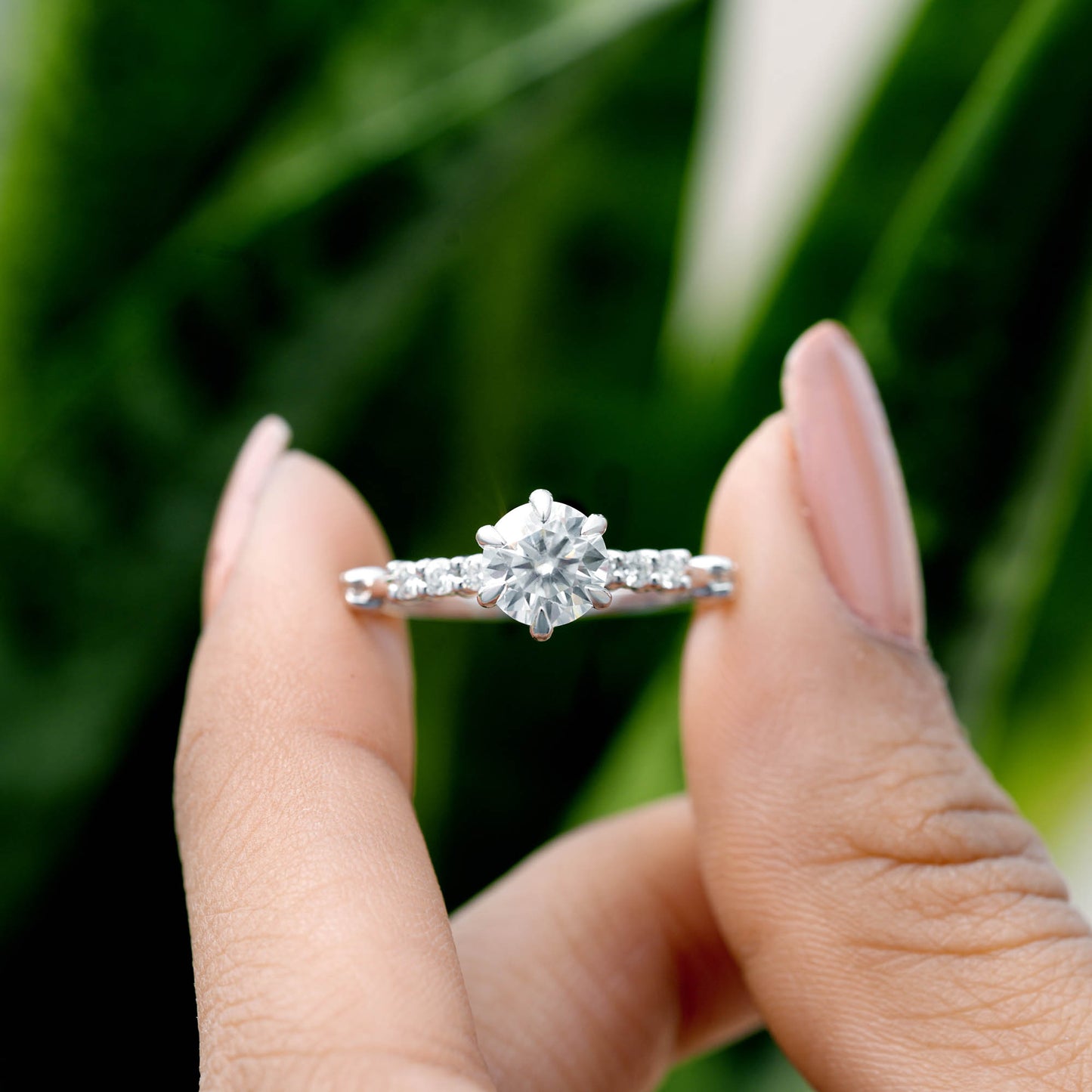 1.24 CT Round Cut Colorless  Engagement Ring