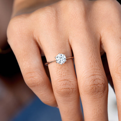 1.23 CT Round Cut Colorles Engagement Ring