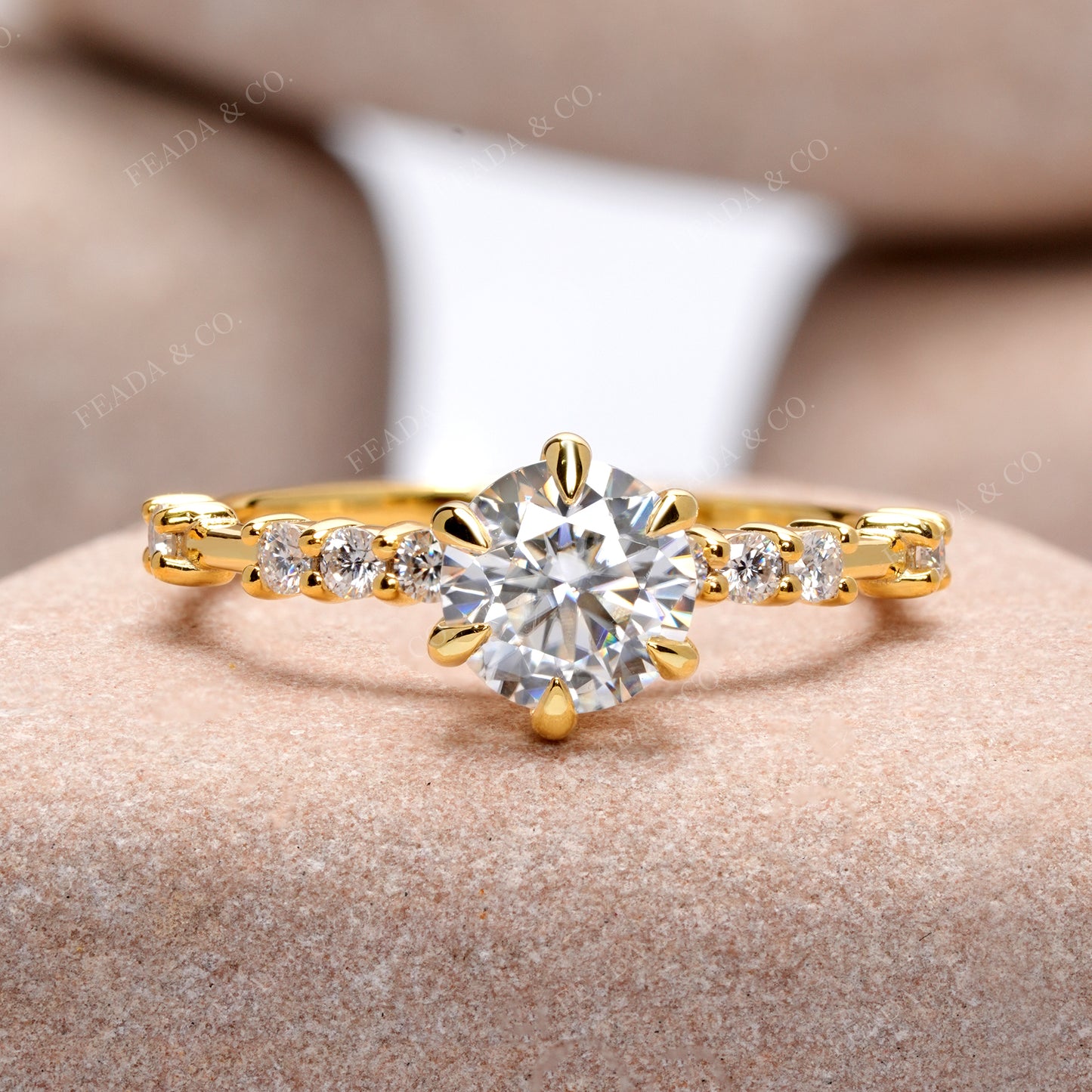 1.24 CT Round Cut Colorless  Engagement Ring
