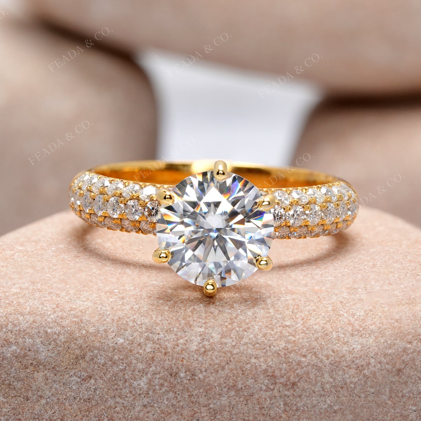 2.559 CT Round Cut Colorless Engagement Ring