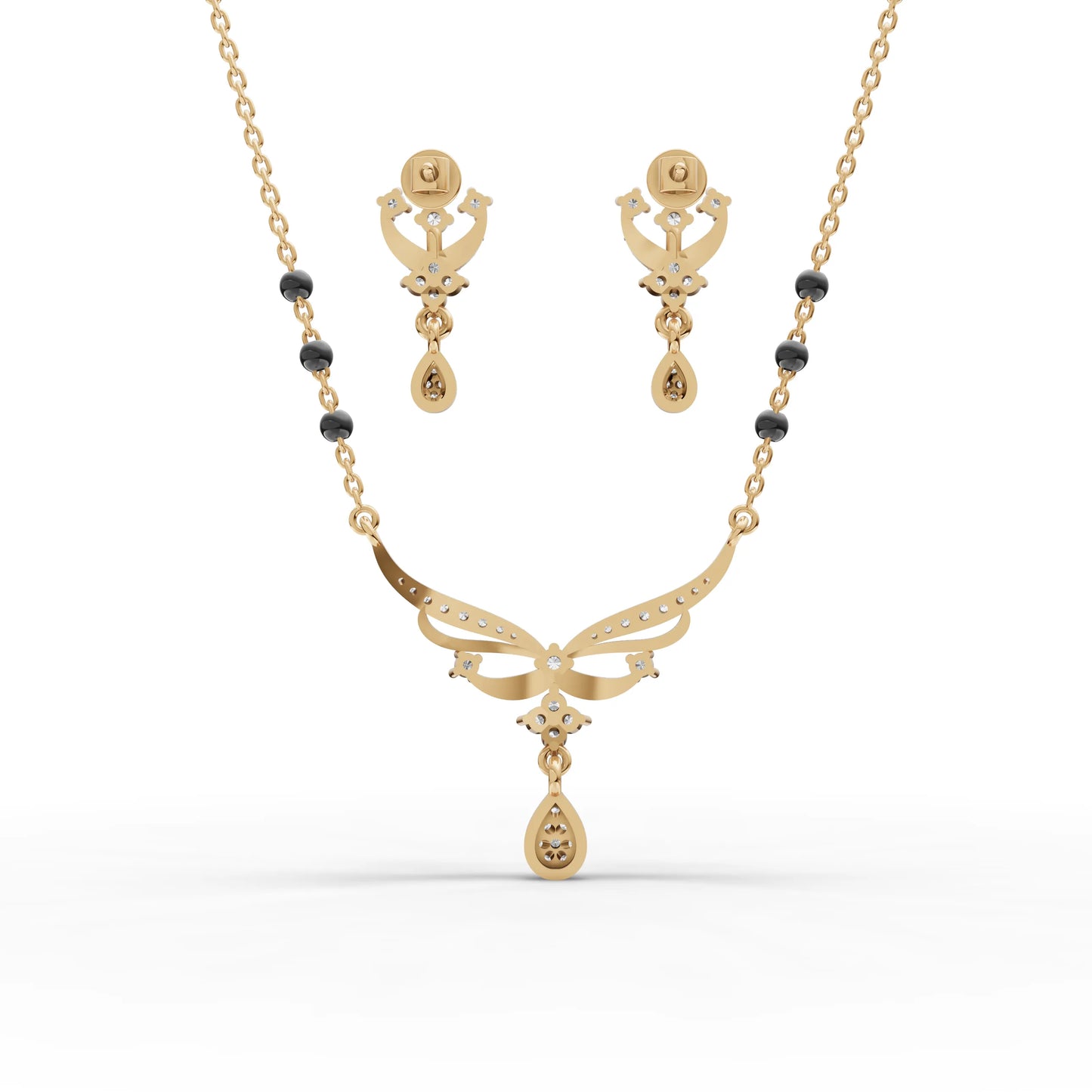 Royal Radiance Teardrop Moissanite Diamond Mangalsutra Set