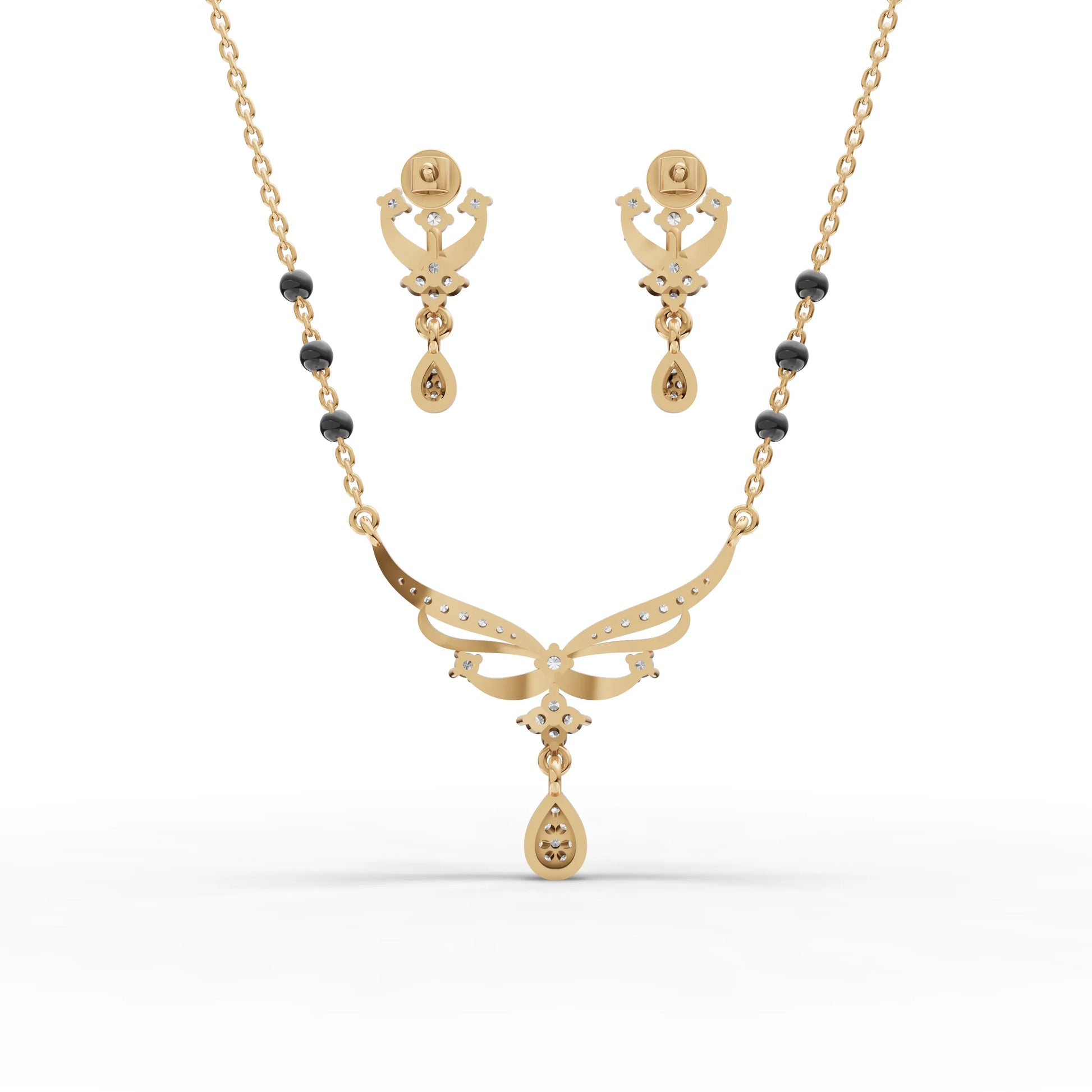 Royal Radiance Teardrop Moissanite Diamond Mangalsutra Set