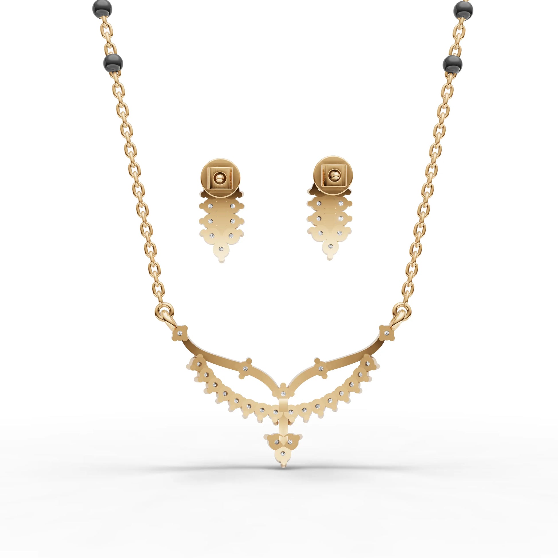 Enchanted Swirl Designer Moissanite Diamond Mangalsutra Set