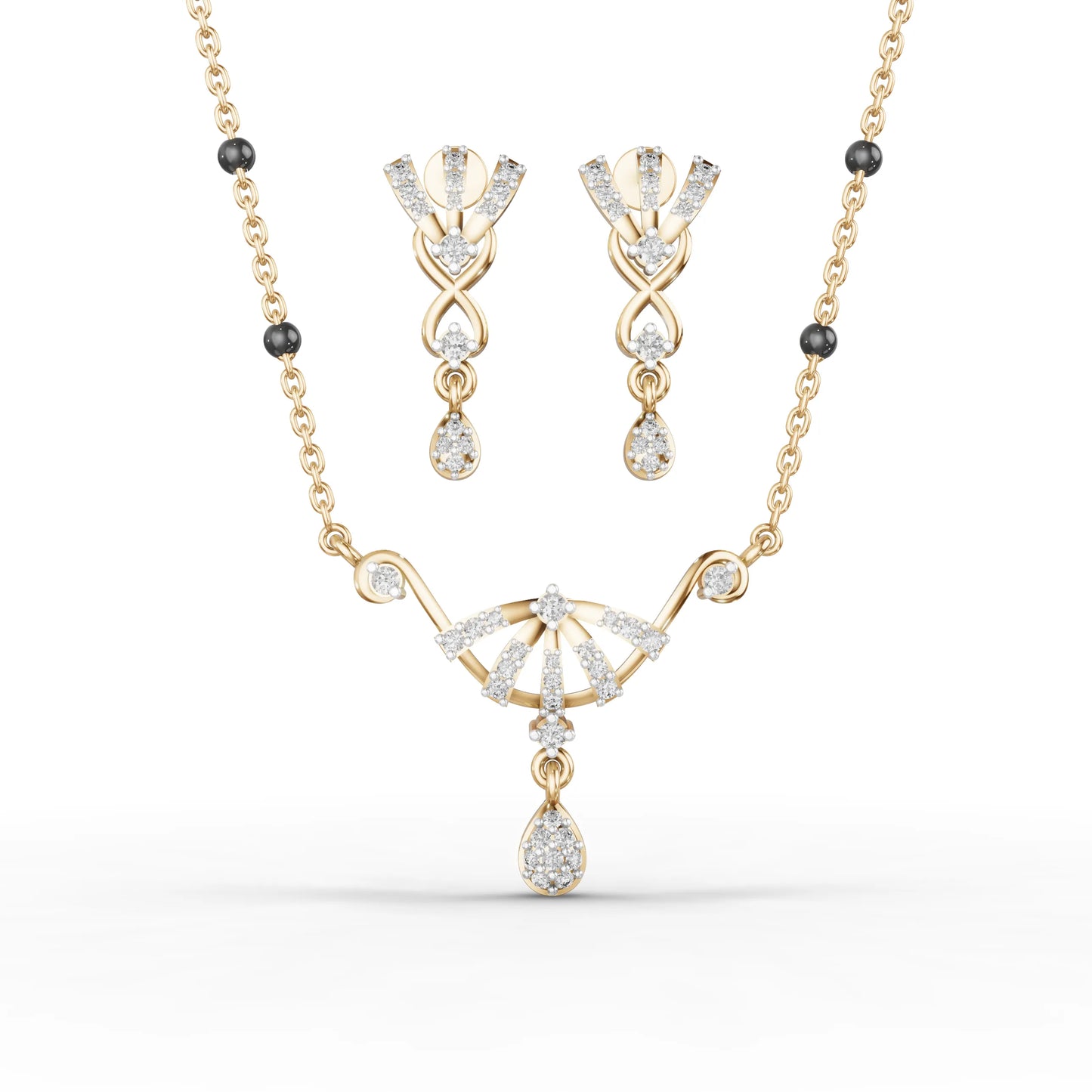 Wings of Elegance Moissanite Diamond Mangalsutra Set