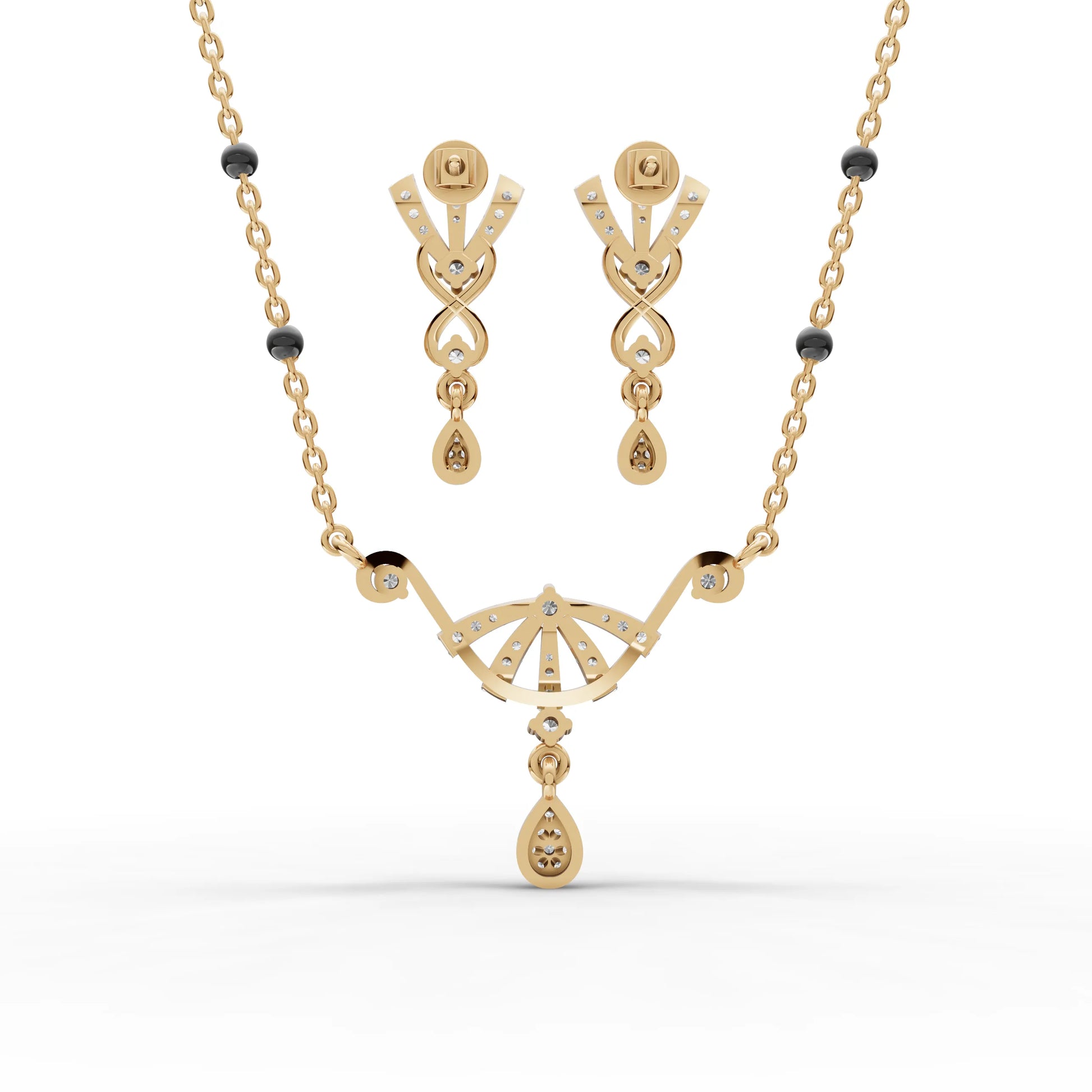 Wings of Elegance Moissanite Diamond Mangalsutra Set
