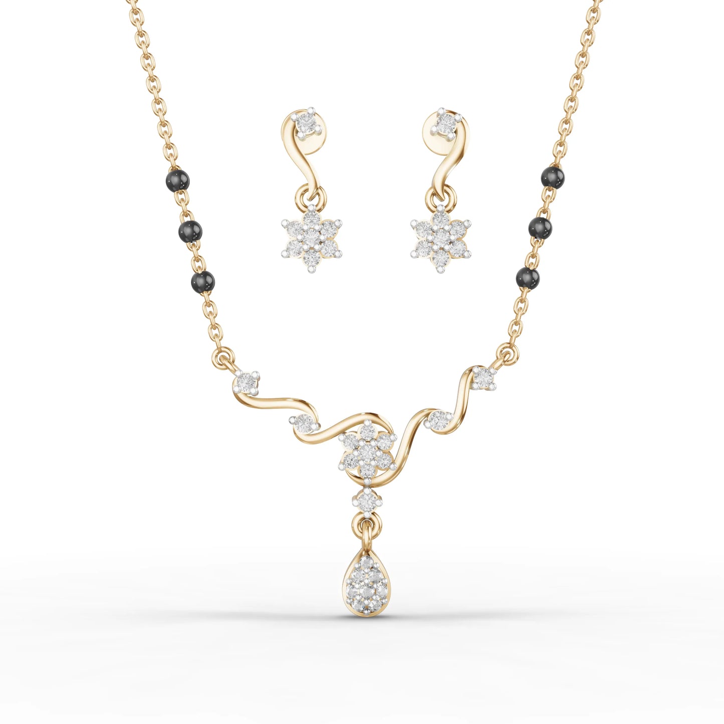 Classic V-Shape Moissanite Diamond  Mangalsutra Set