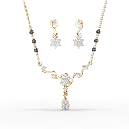 Classic V-Shape Moissanite Diamond  Mangalsutra Set