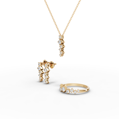 Round Geometric Eternity Lab Diamond Jewelry Set