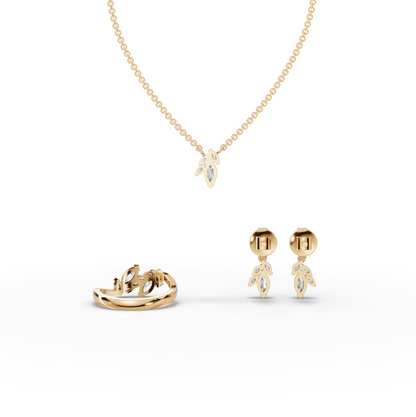 Marquise Cluster Lab Diamond Jewelry Set