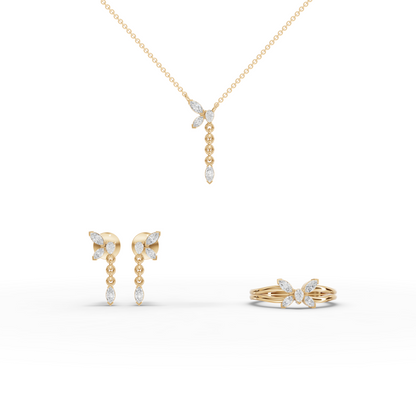 Marquise Butterfly Lab Diamond Jewelry Set