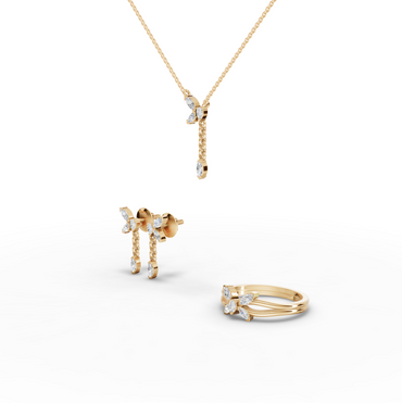 Marquise Butterfly Lab Diamond Jewelry Set