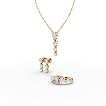 Pear-Shaped Modern Lab Diamond Statement Jewelry Set
